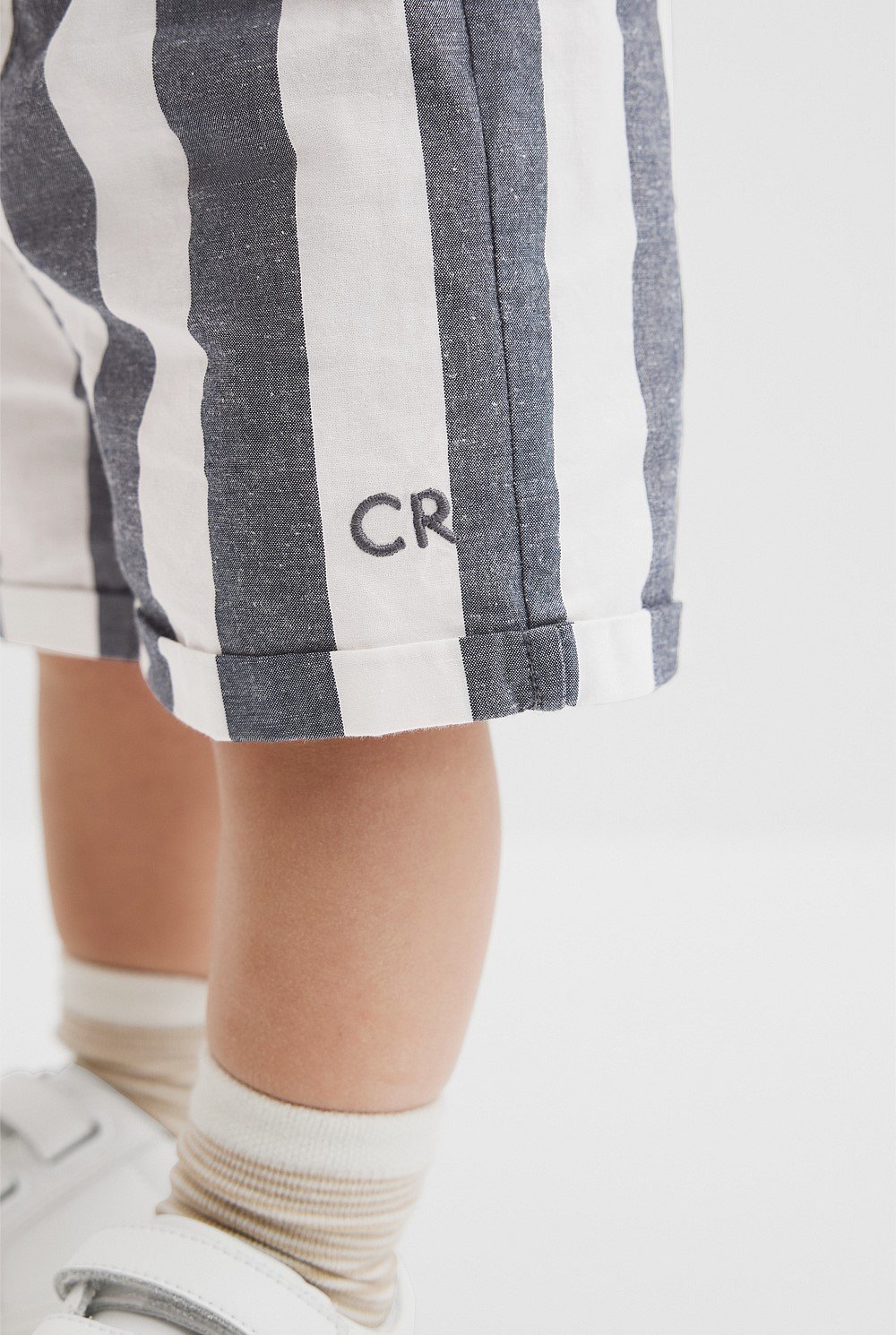 Organically Grown Cotton Blend Stripe Pull-On Short