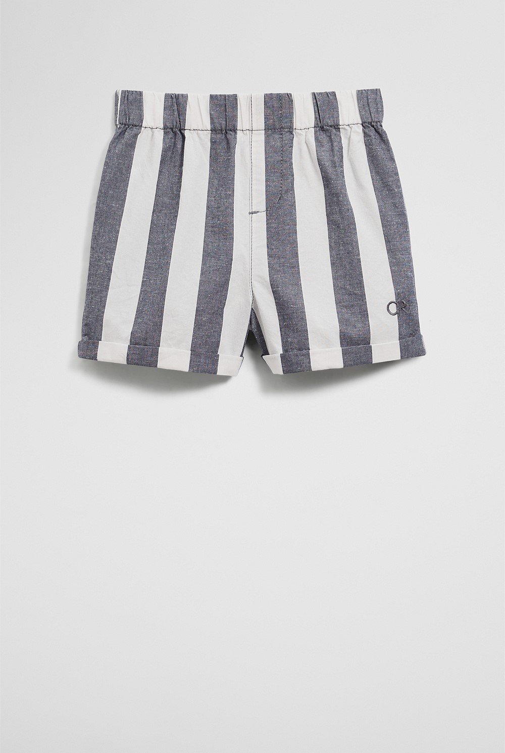 Organically Grown Cotton Blend Stripe Pull-On Short