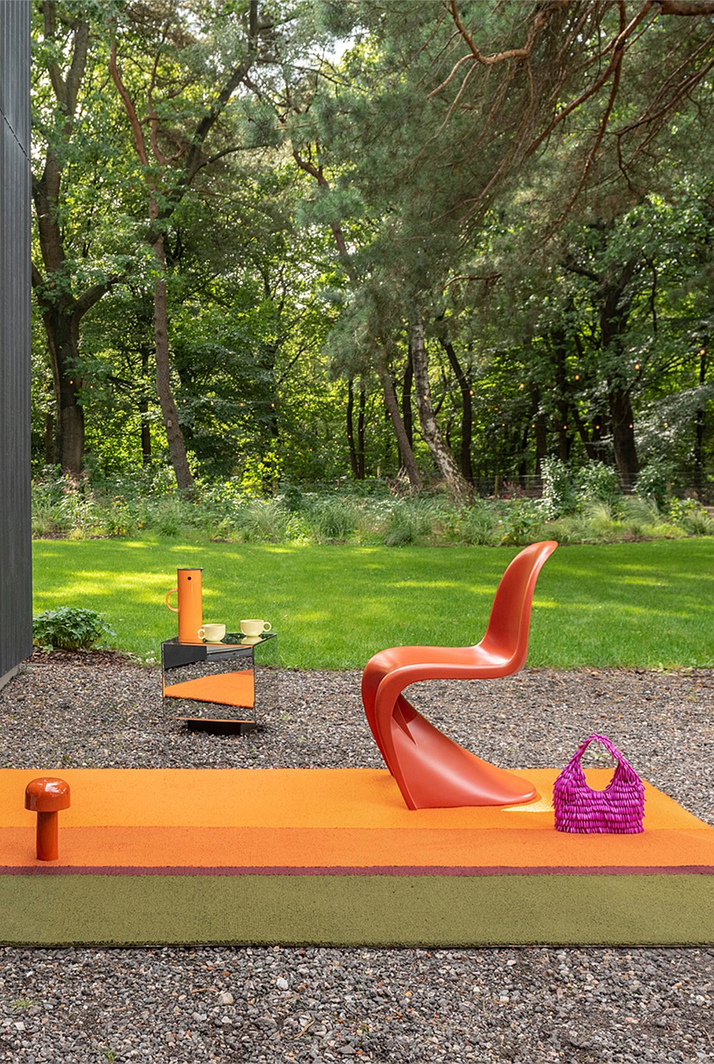 Habitat Festival Stripe Orange Outdoor Rug 200x140cm