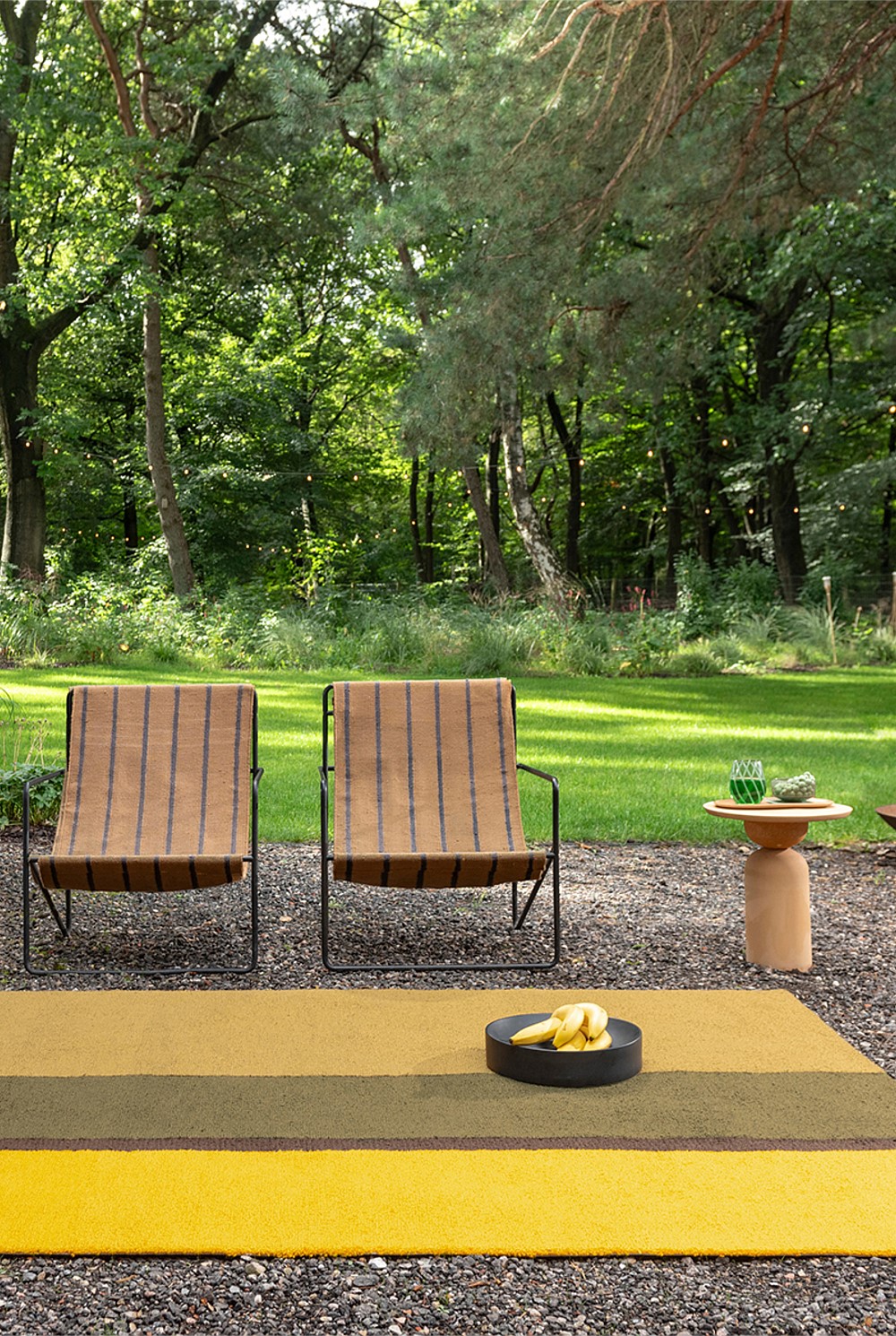 Habitat Festival Stripe Yellow Outdoor Rug 280x200cm