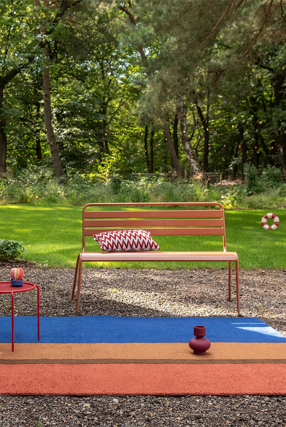 Habitat Festival Stripe Blue Outdoor Rug 280x200cm