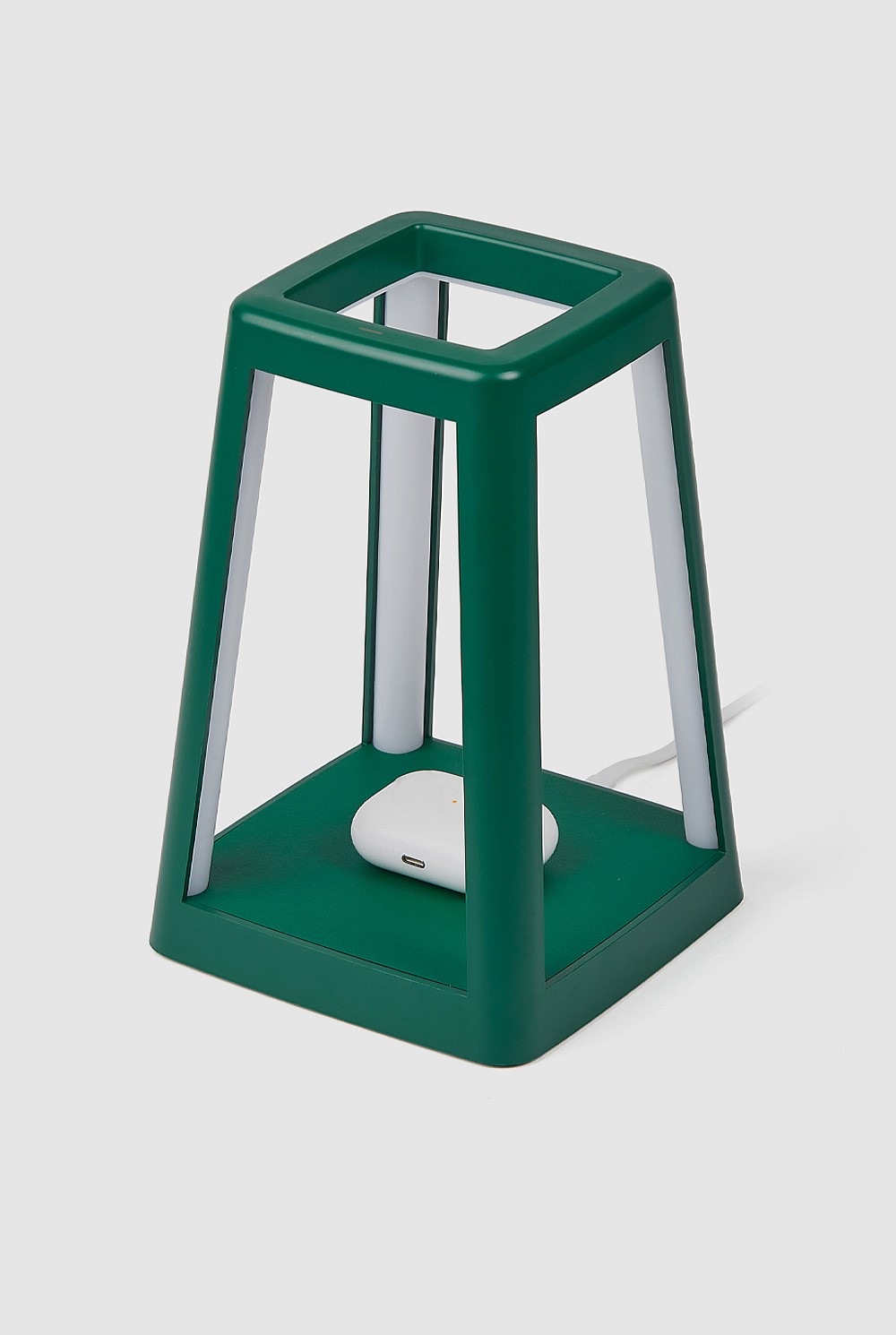 Lantern Portable Lamp With Built-in Wireless Charger - Green