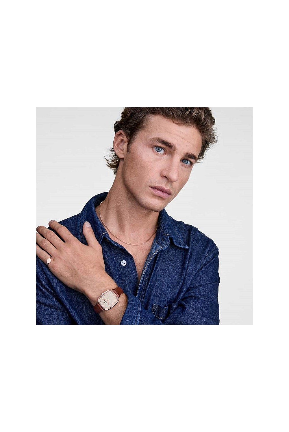 Marlon St Mawes Linen Rose Gold Watch