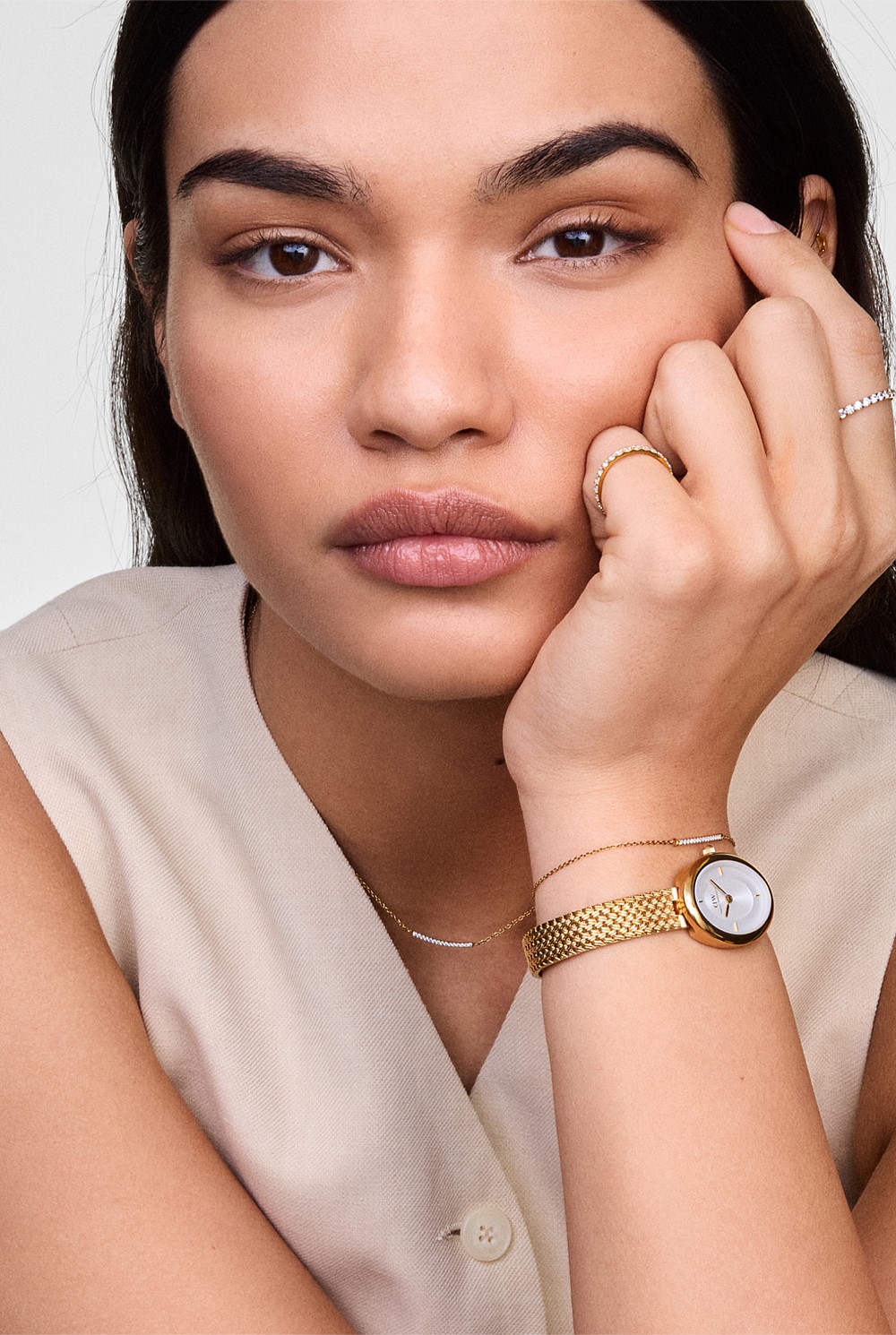 Juliette Braided Mesh White Sunray Gold