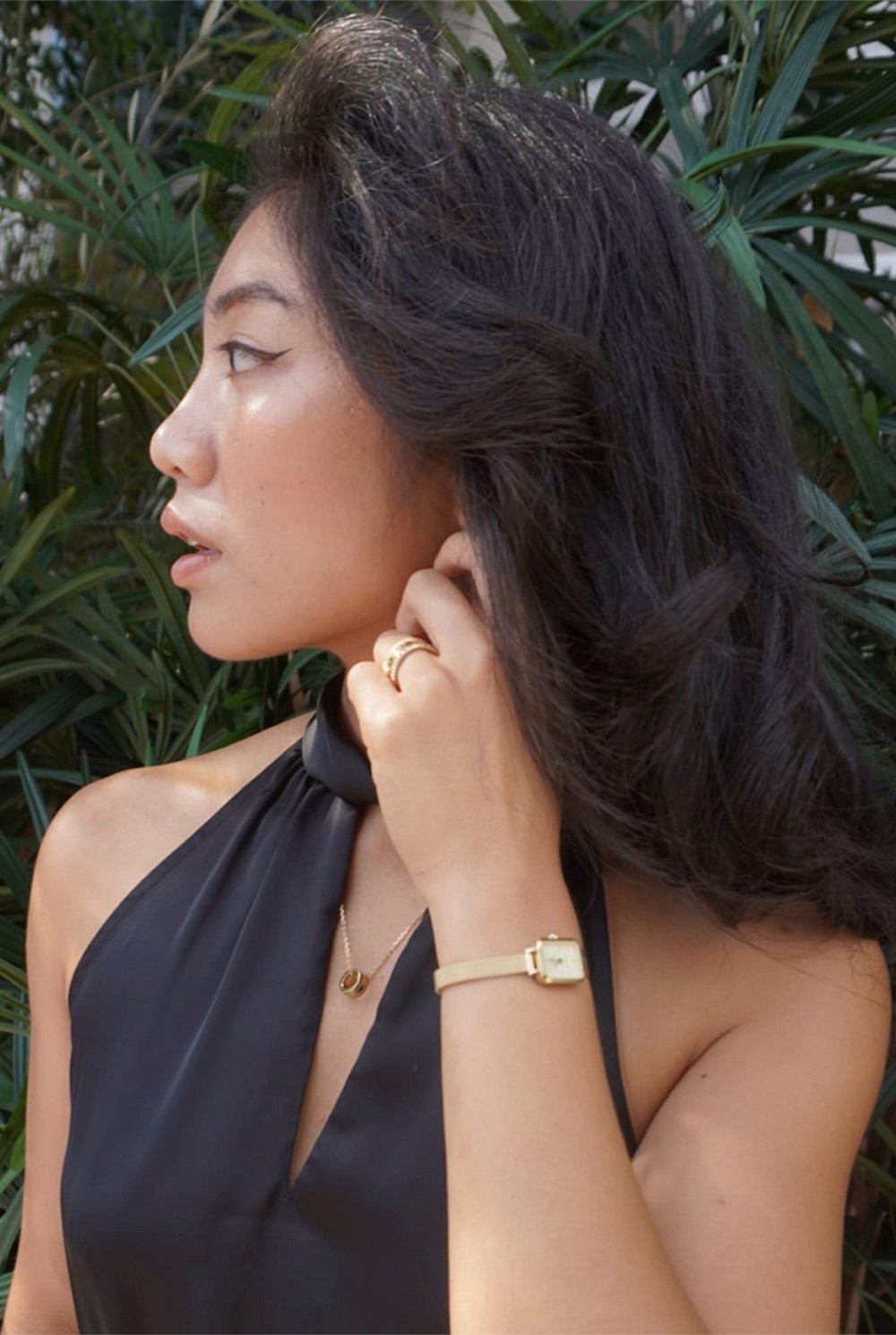 Quadro Mini Evergold Champagne Watch