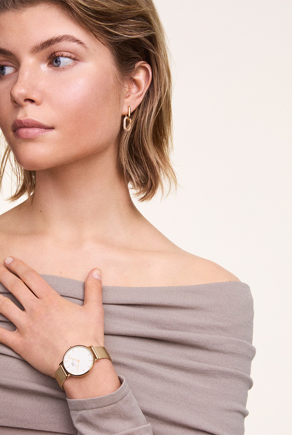 Petite 32 Evergold Gold White Watch