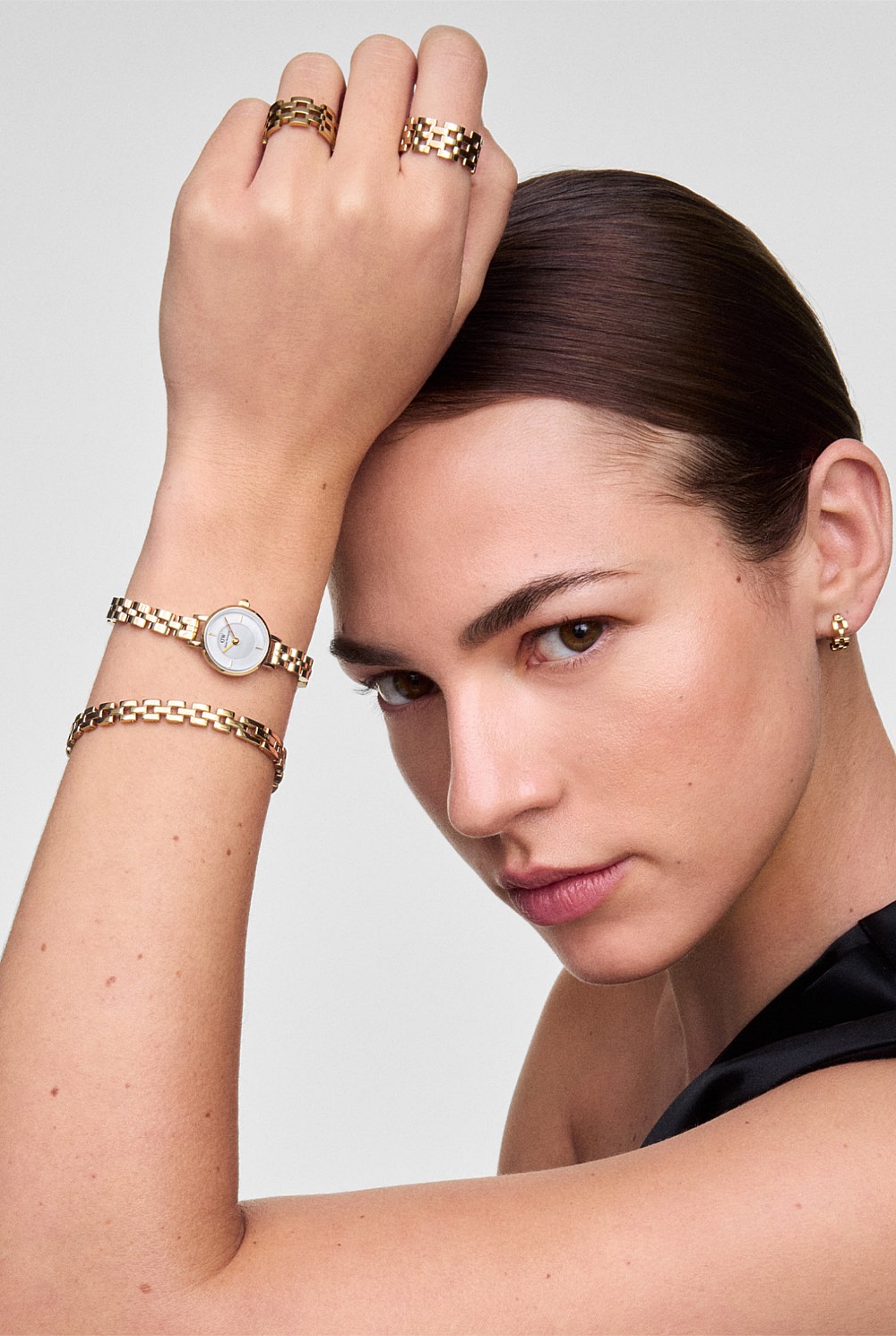 Petite Mini Arch 3-link White Gold