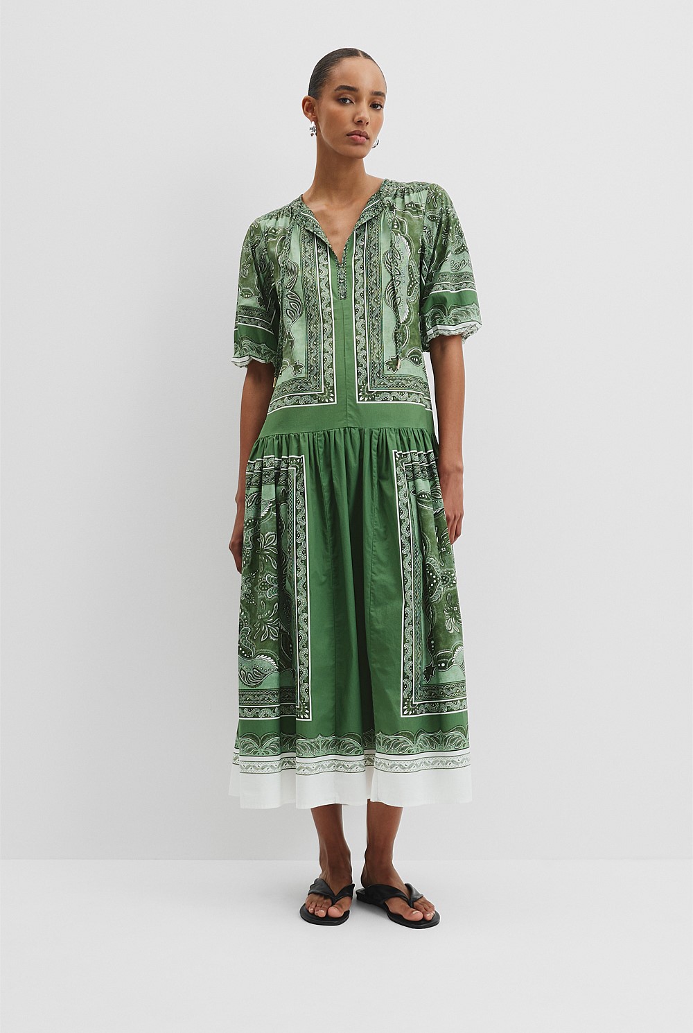 Scarf Print Maxi Dress