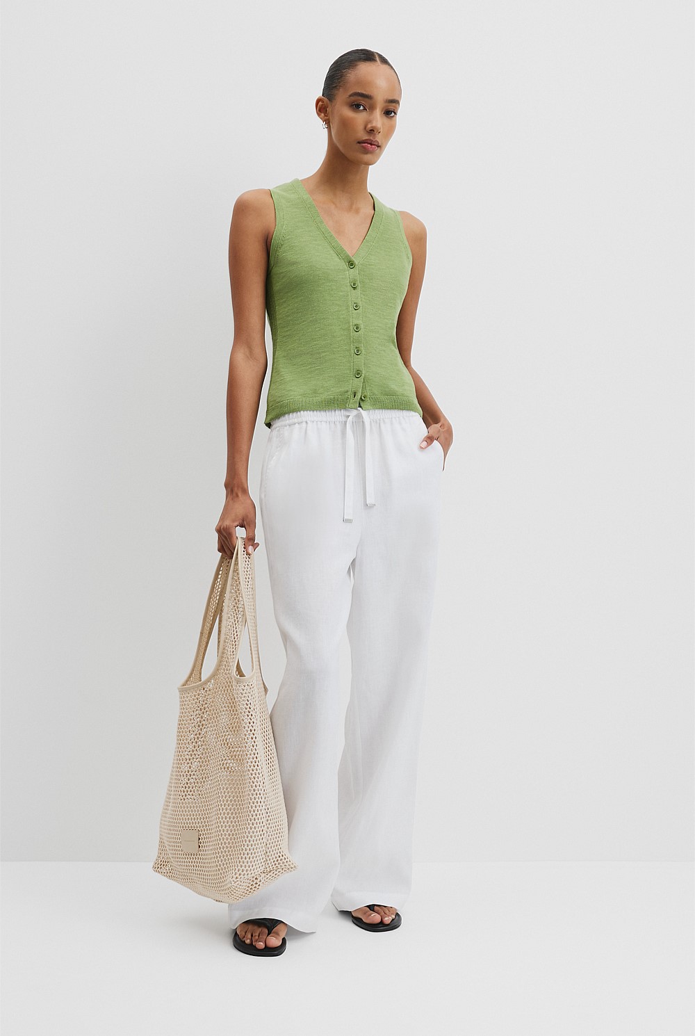 Organically Grown Cotton Linen Blend Vest