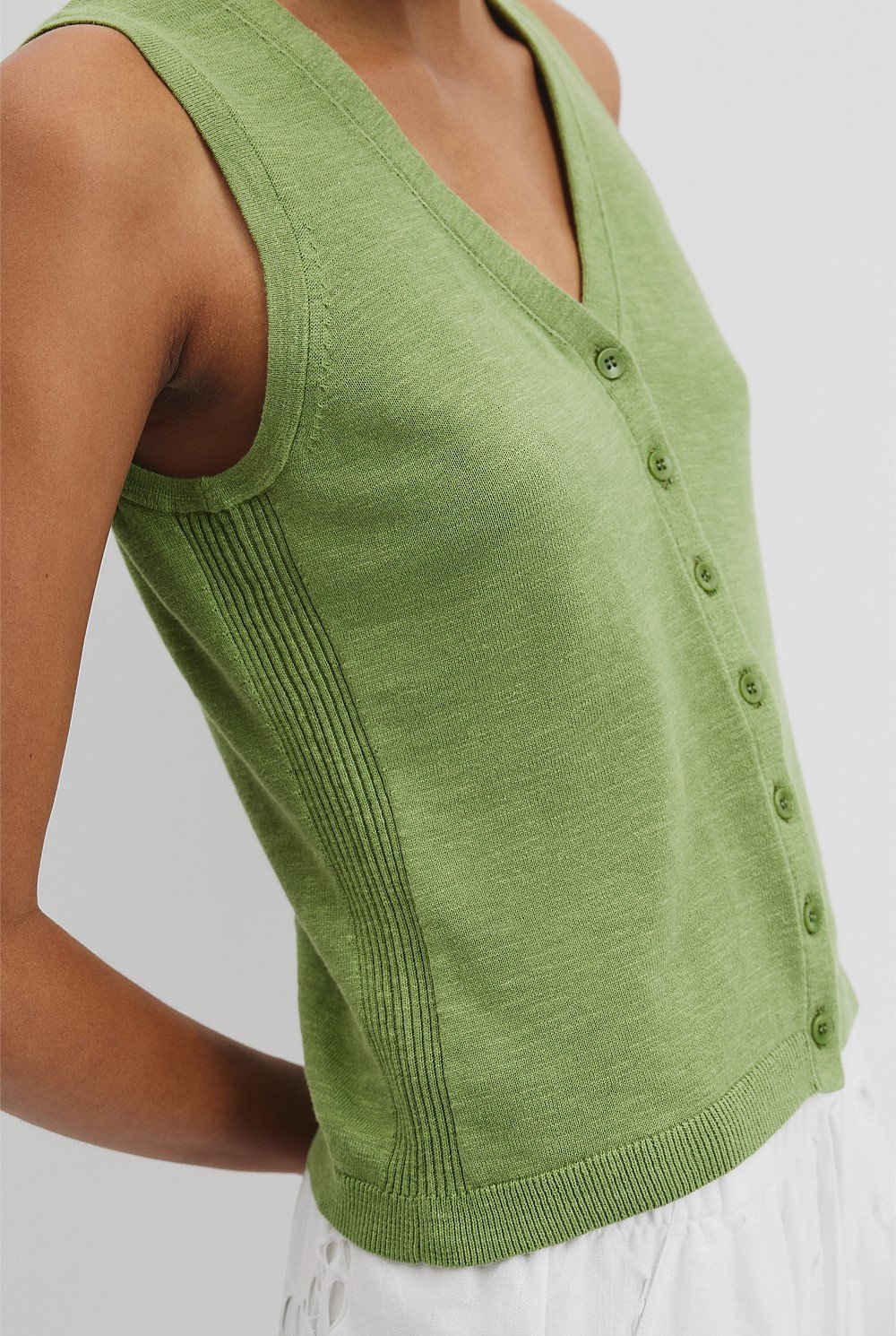 Organically Grown Cotton Linen Blend Vest
