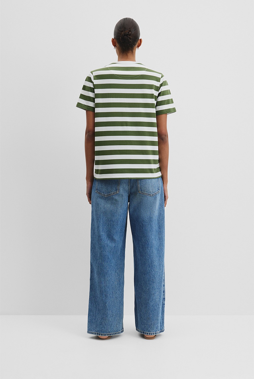 Australian Cotton Stripe Heritage Embroidered T-Shirt