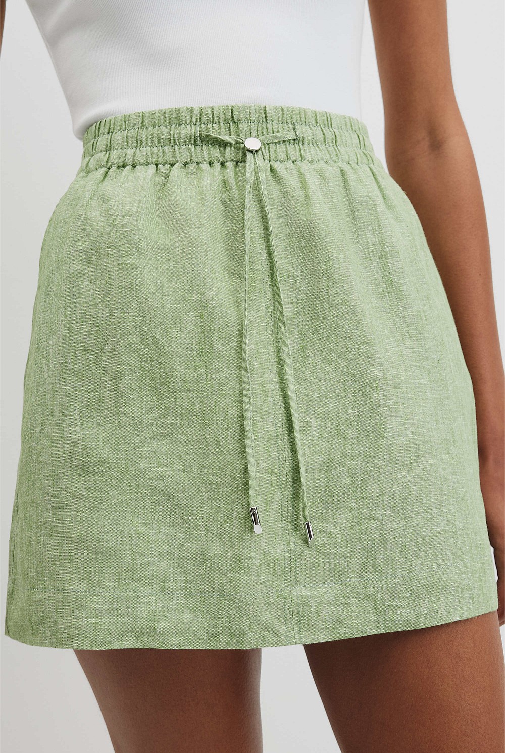 Organically Grown Linen Pull On Linen Skirt