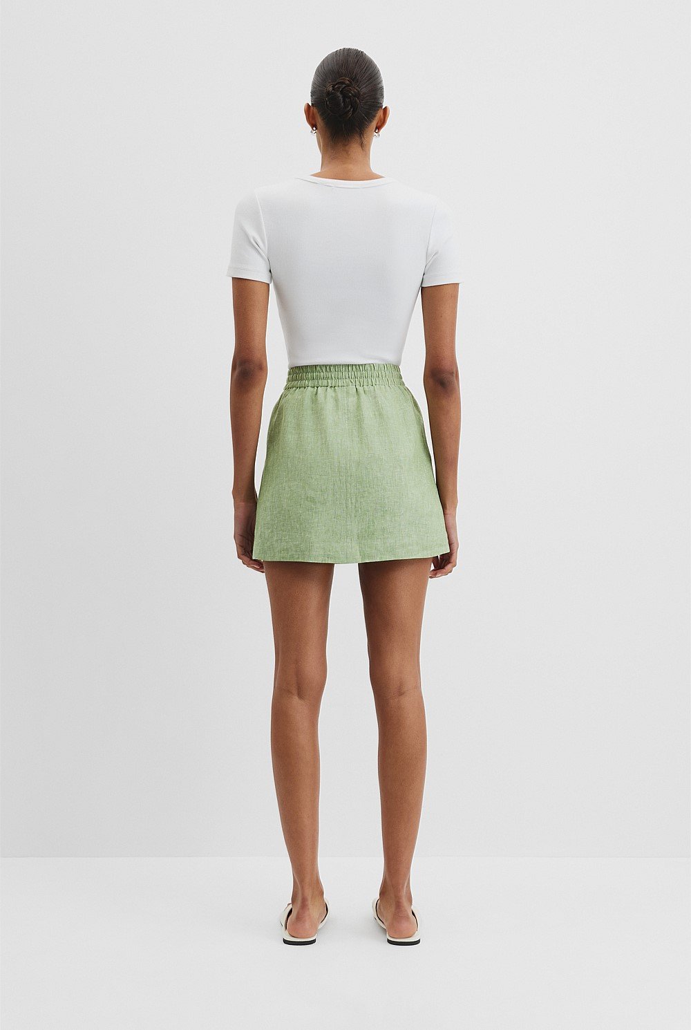 Organically Grown Linen Pull On Linen Skirt