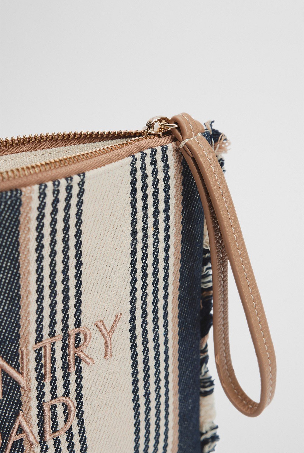Stripe Fringe Pouch