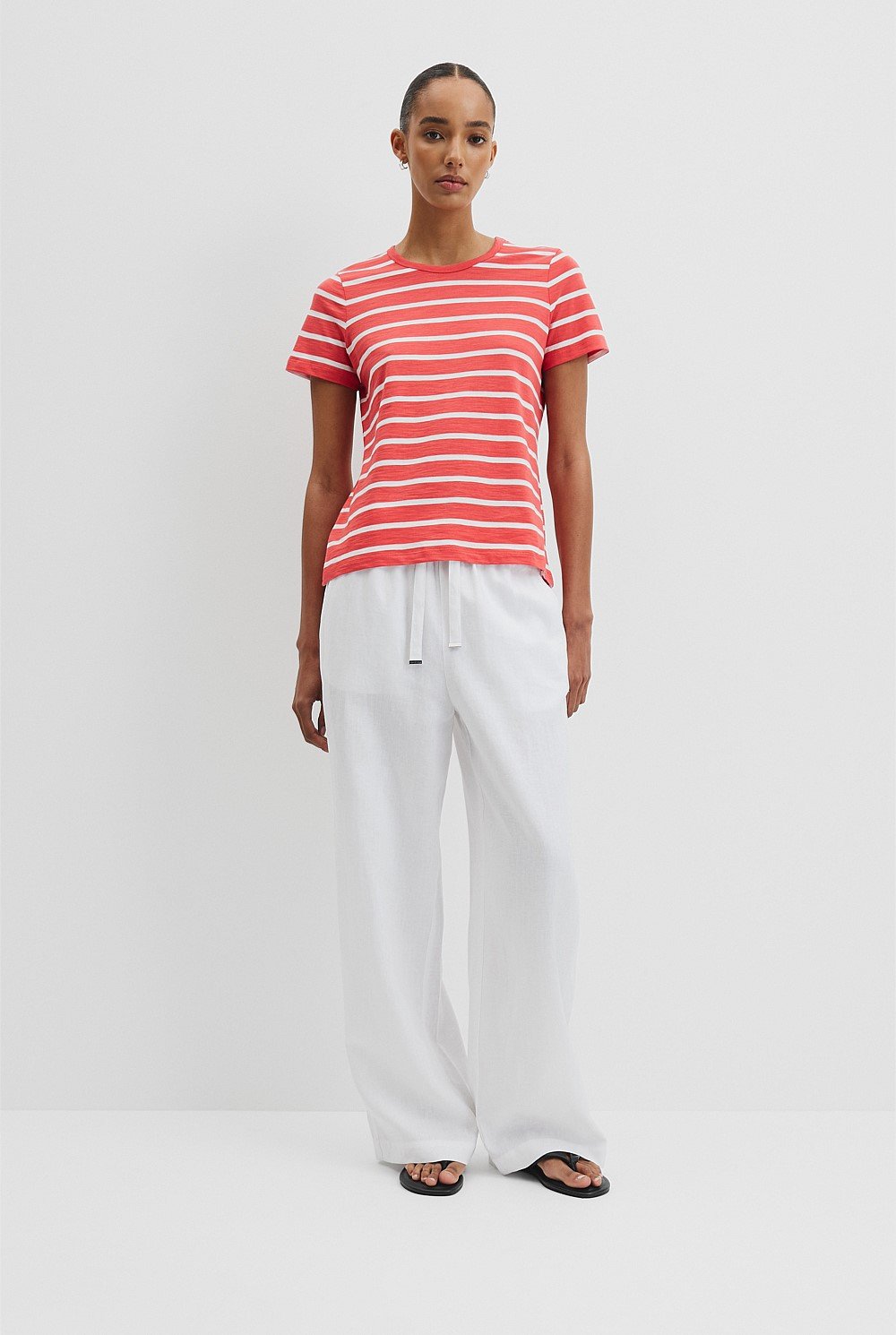 Stripe Australian Good Earth Cotton Slub T-Shirt