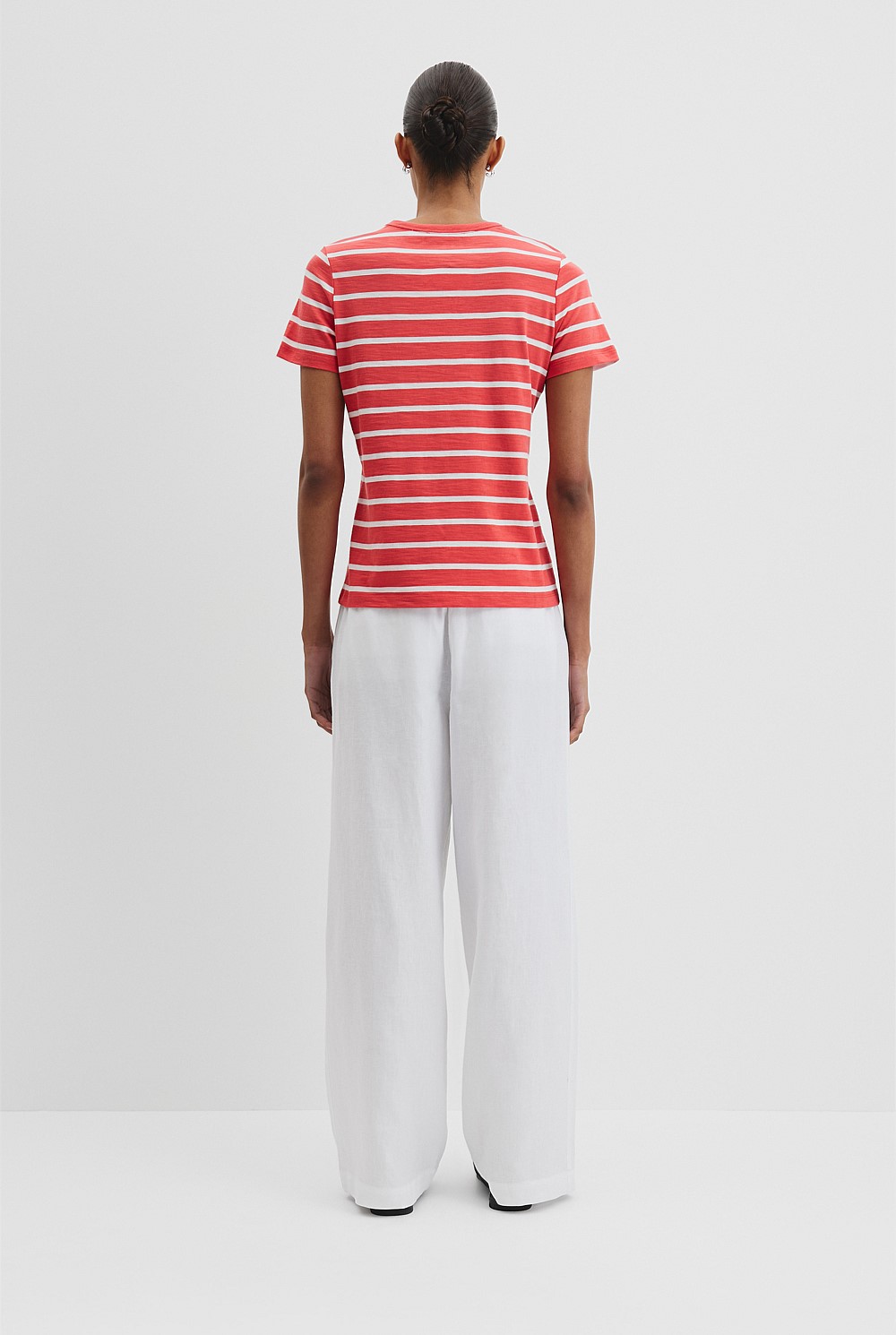 Stripe Australian Good Earth Cotton Slub T-Shirt