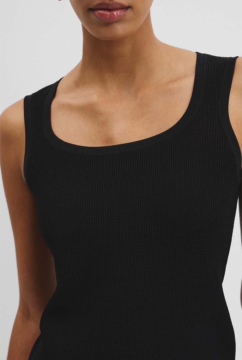 Waffle Crew Knit Tank