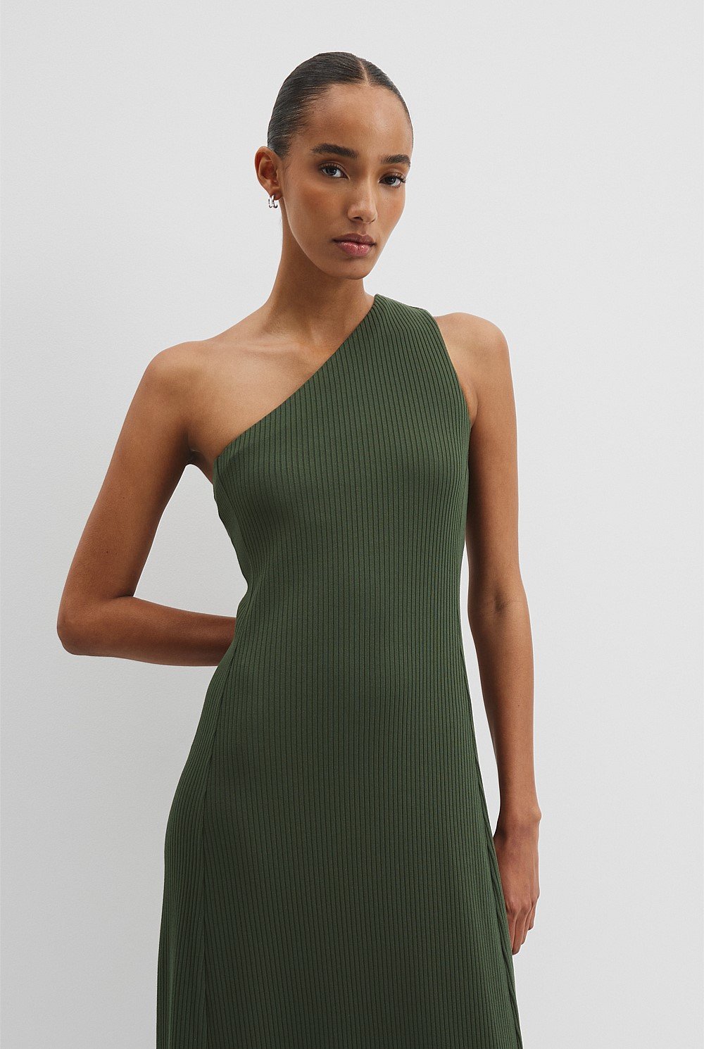 One Shoulder Rib Dress