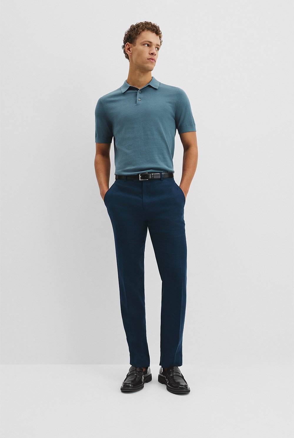 Australian Cotton Blend Silk Button Polo