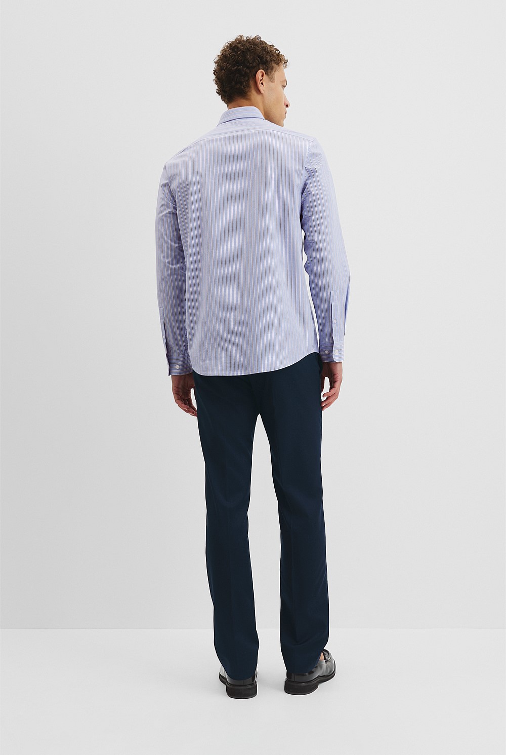 Long Sleeve Cotton Stretch Strap Shirt