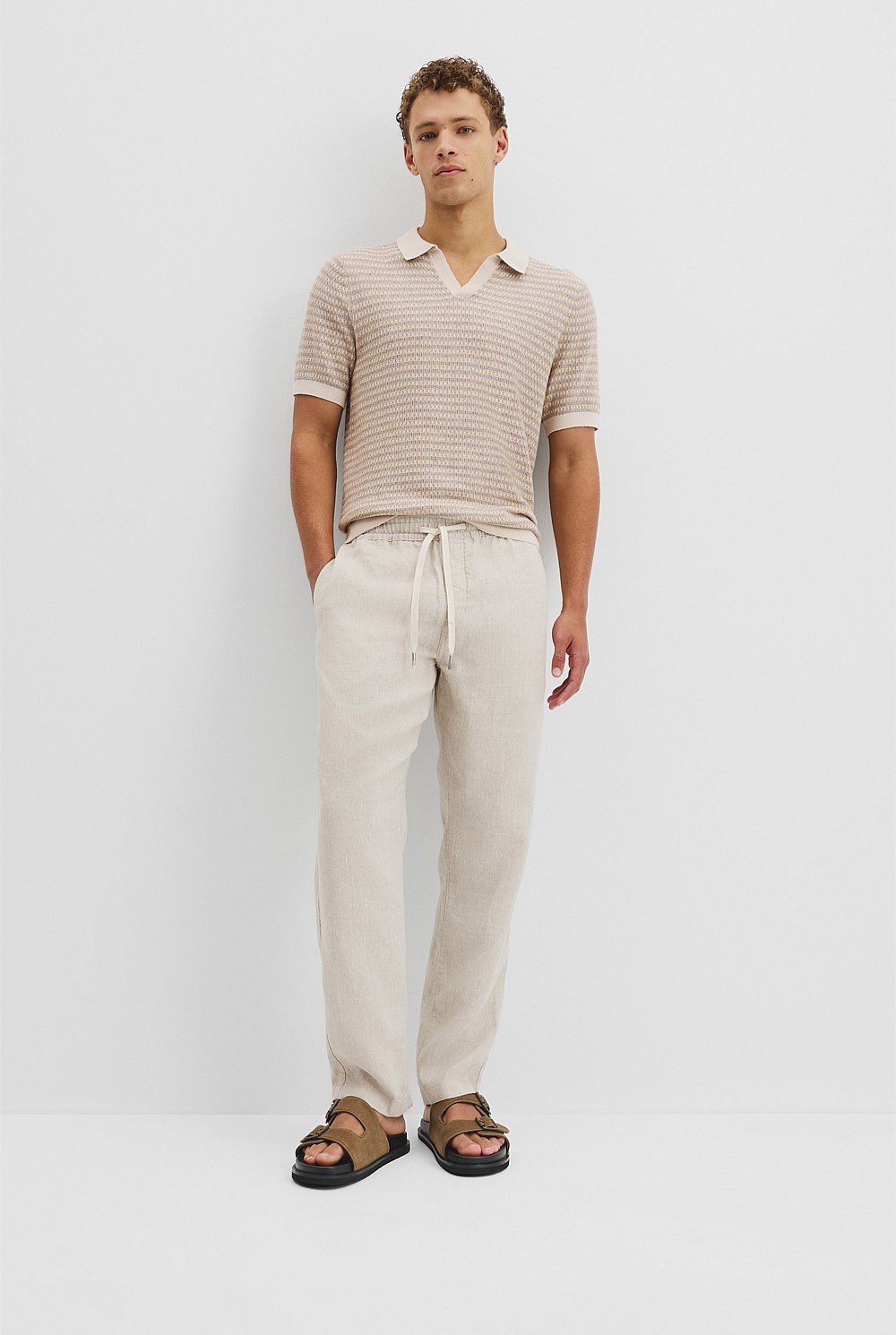 Cotton Linen Textured Check Knit