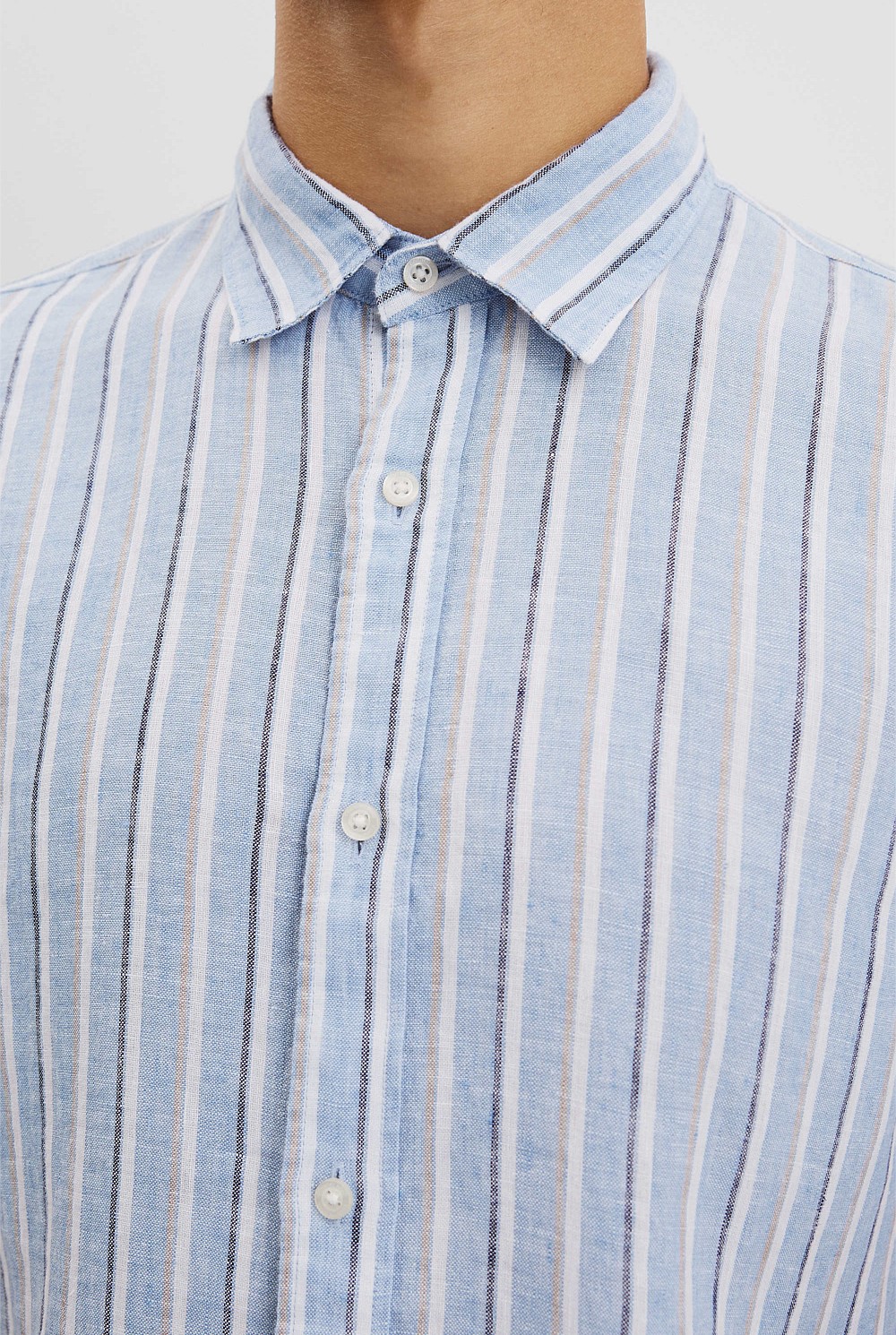 Organically Grown Linen Short Sleeve Regular Strap Shirt