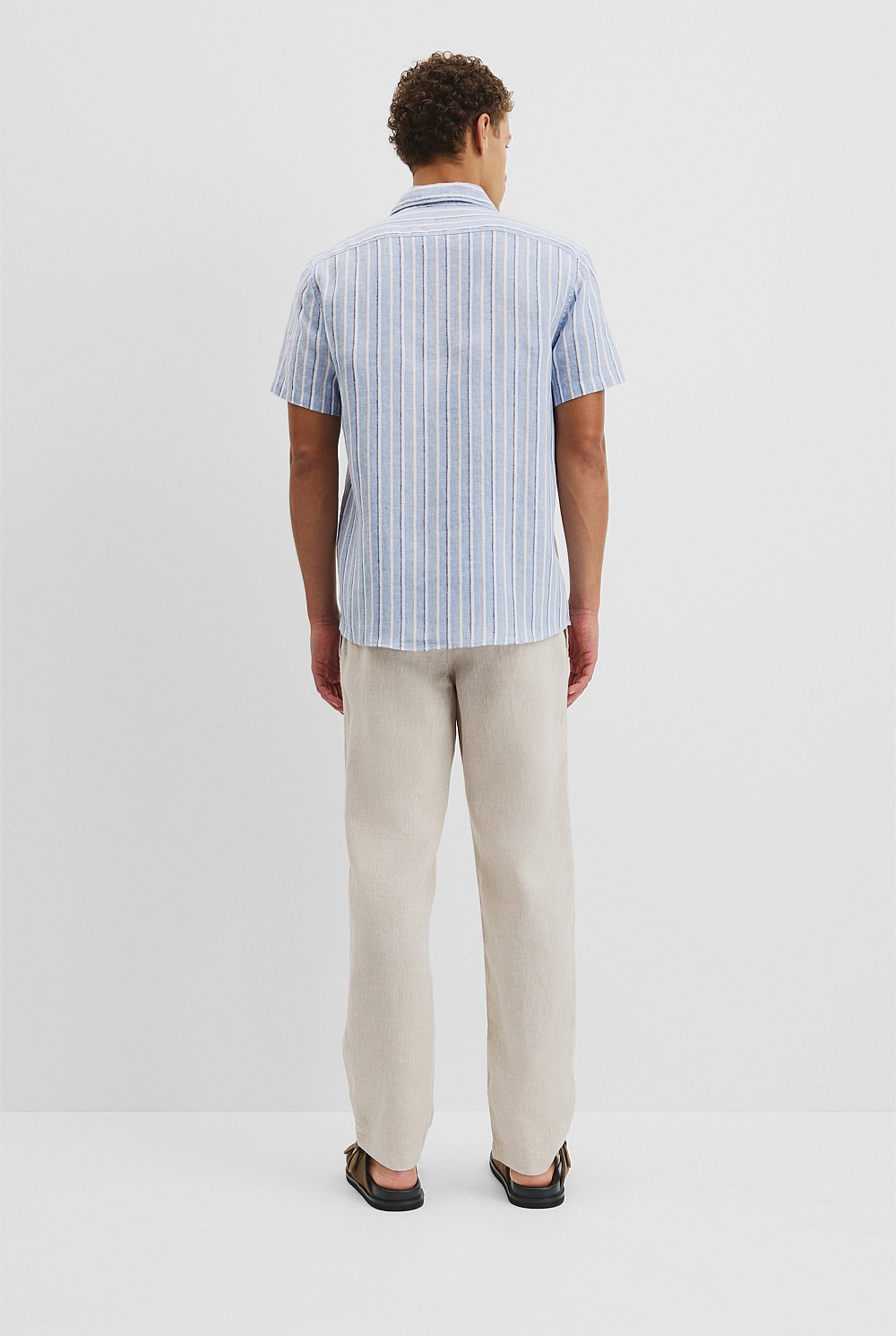 Organically Grown Linen Short Sleeve Regular Strap Shirt