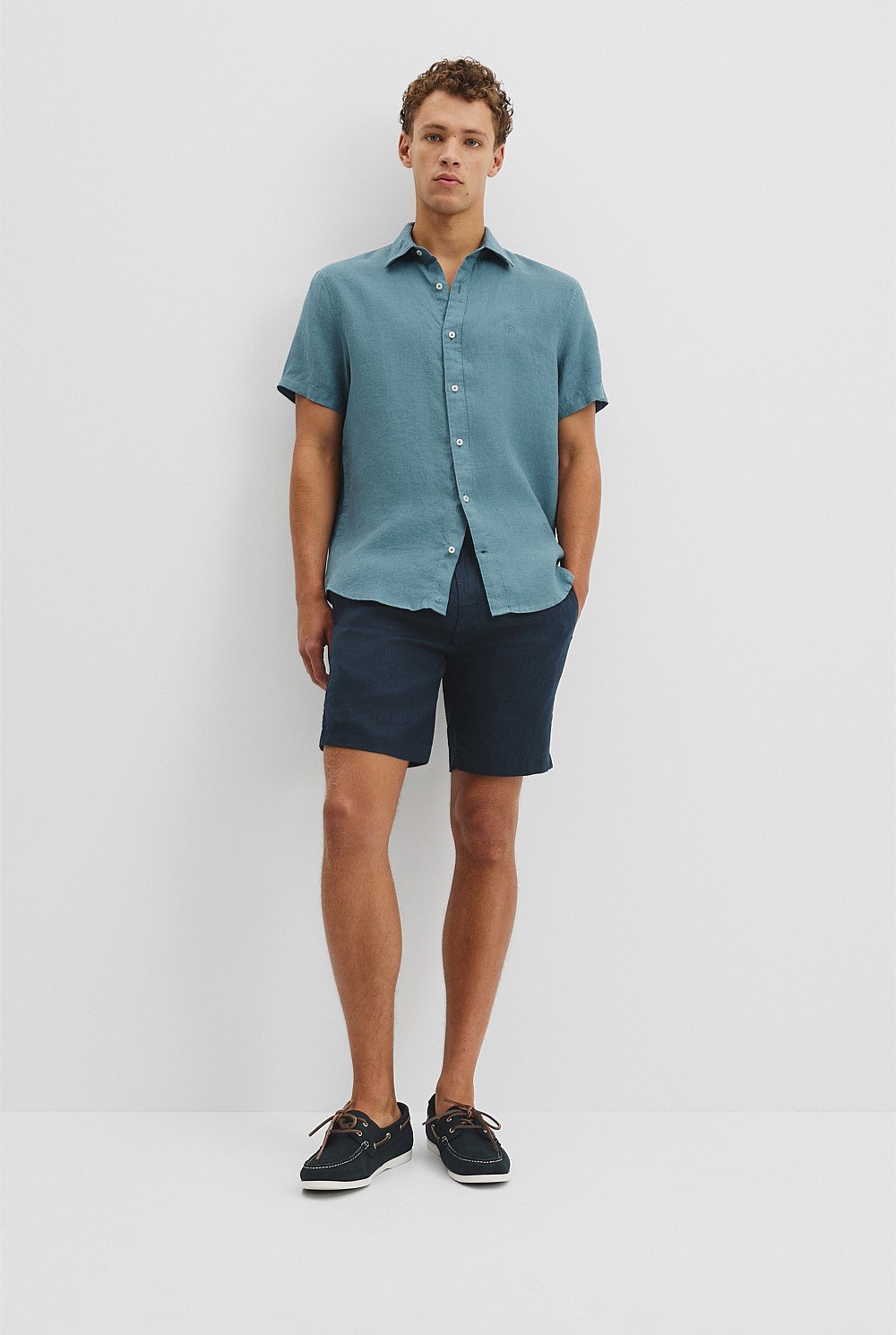 Regular Fit Organically Grown Linen Short Sleeve Shirt