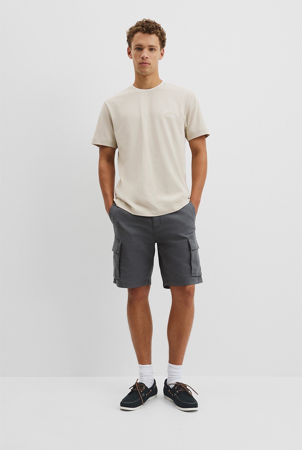 Australian Cotton CR Logo Contrast Neck Tee