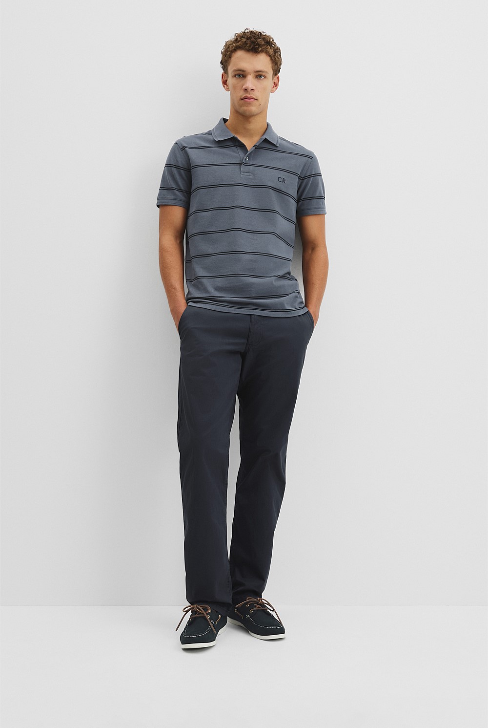 Australian Cotton Stripe Pique Polo