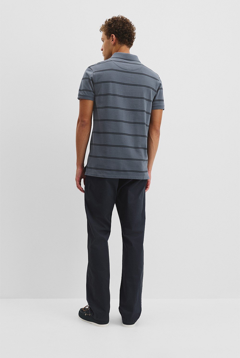 Australian Cotton Stripe Pique Polo