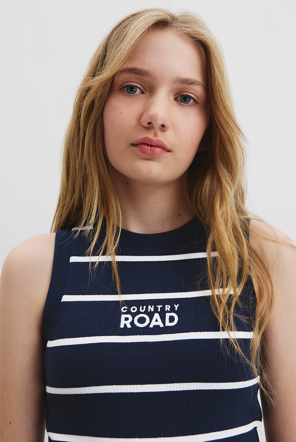 Teen Stripe Rib Tank Dress