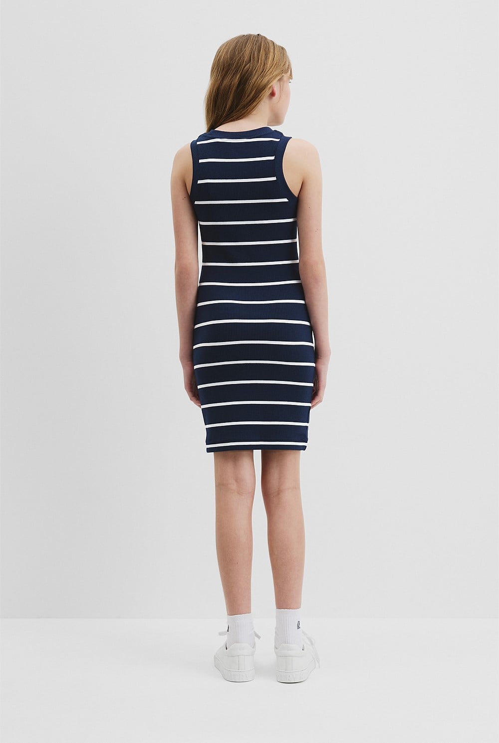 Teen Stripe Rib Tank Dress