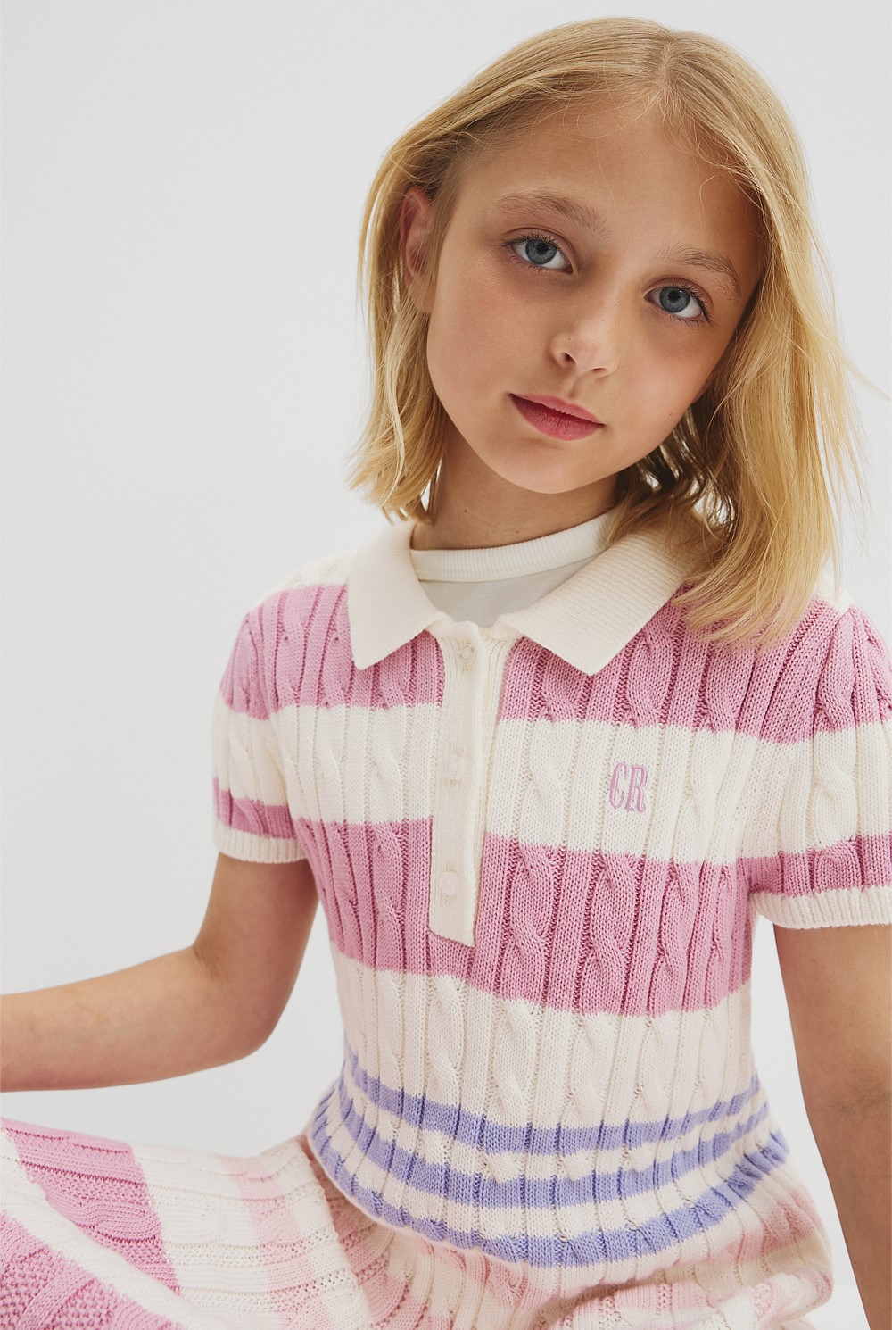 Stripe Polo Knit Dress