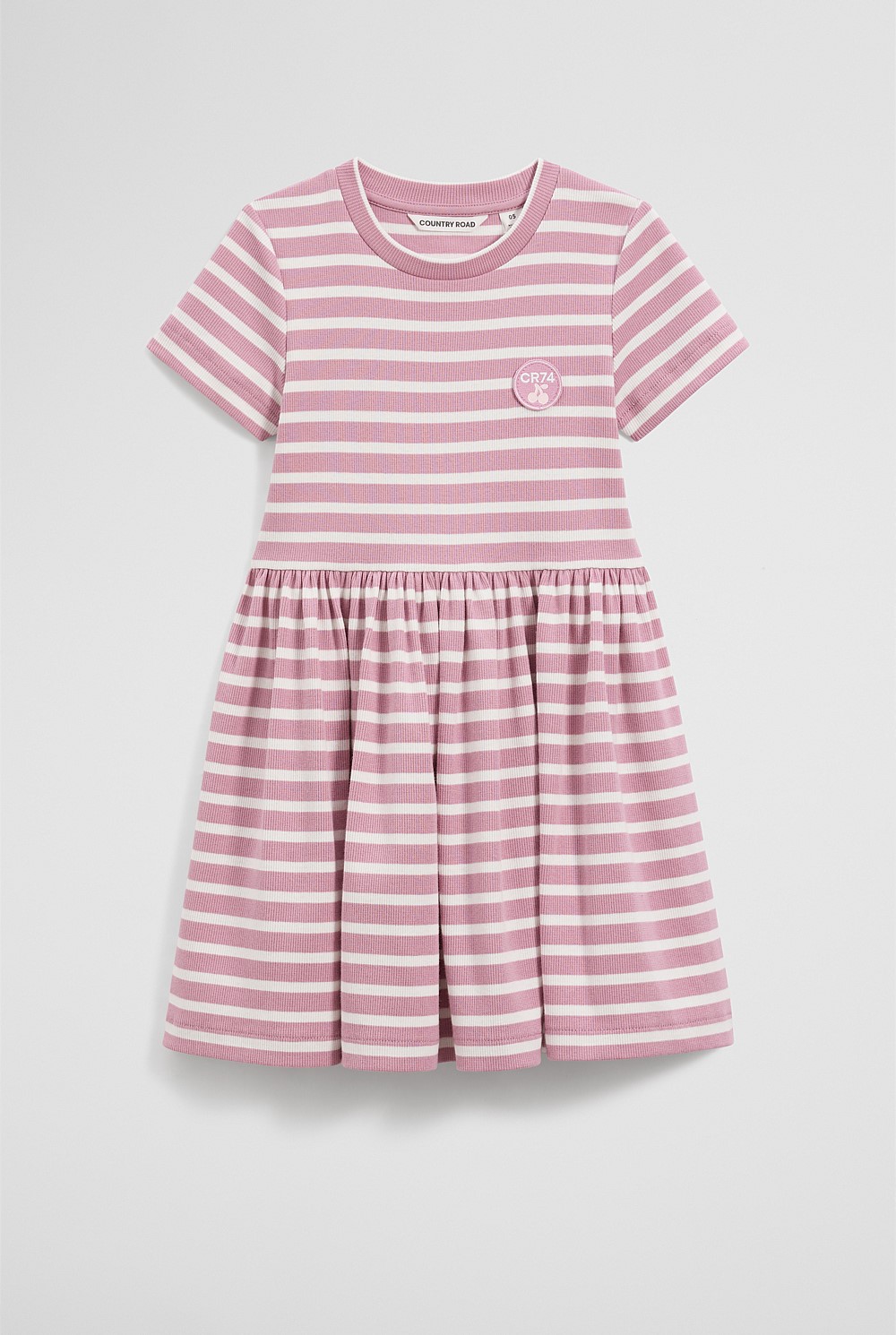 Gathered Rib T-Shirt Dress