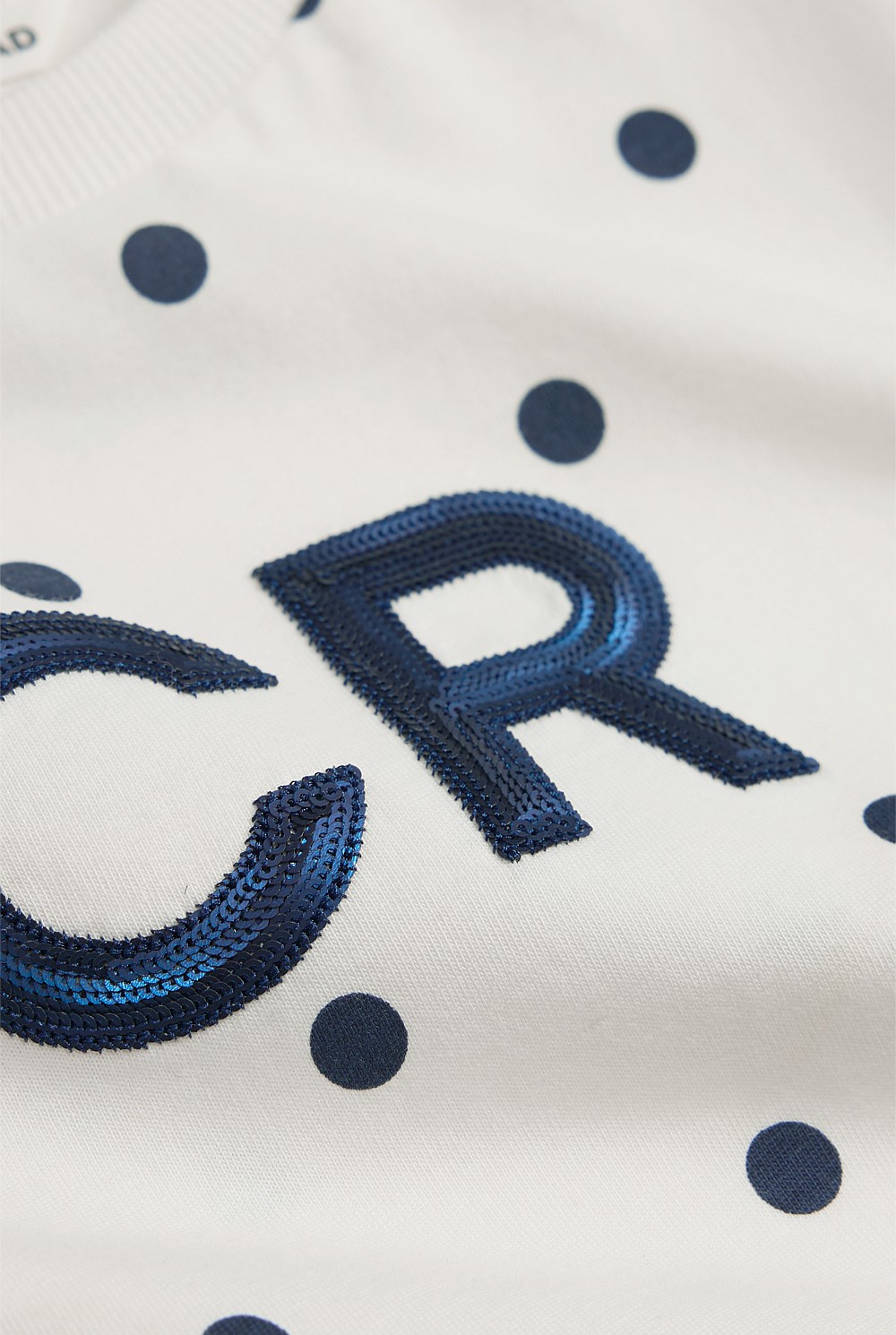 Organically Grown Cotton CR Sequin Logo T-Shirt