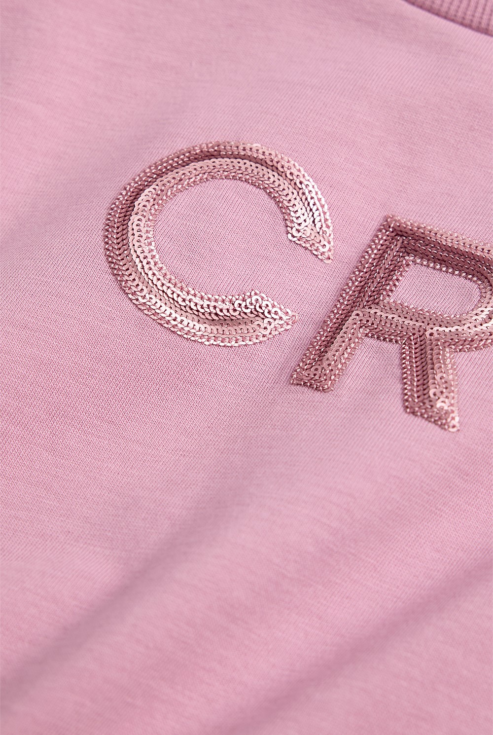 Organically Grown Cotton CR Sequin Logo T-Shirt