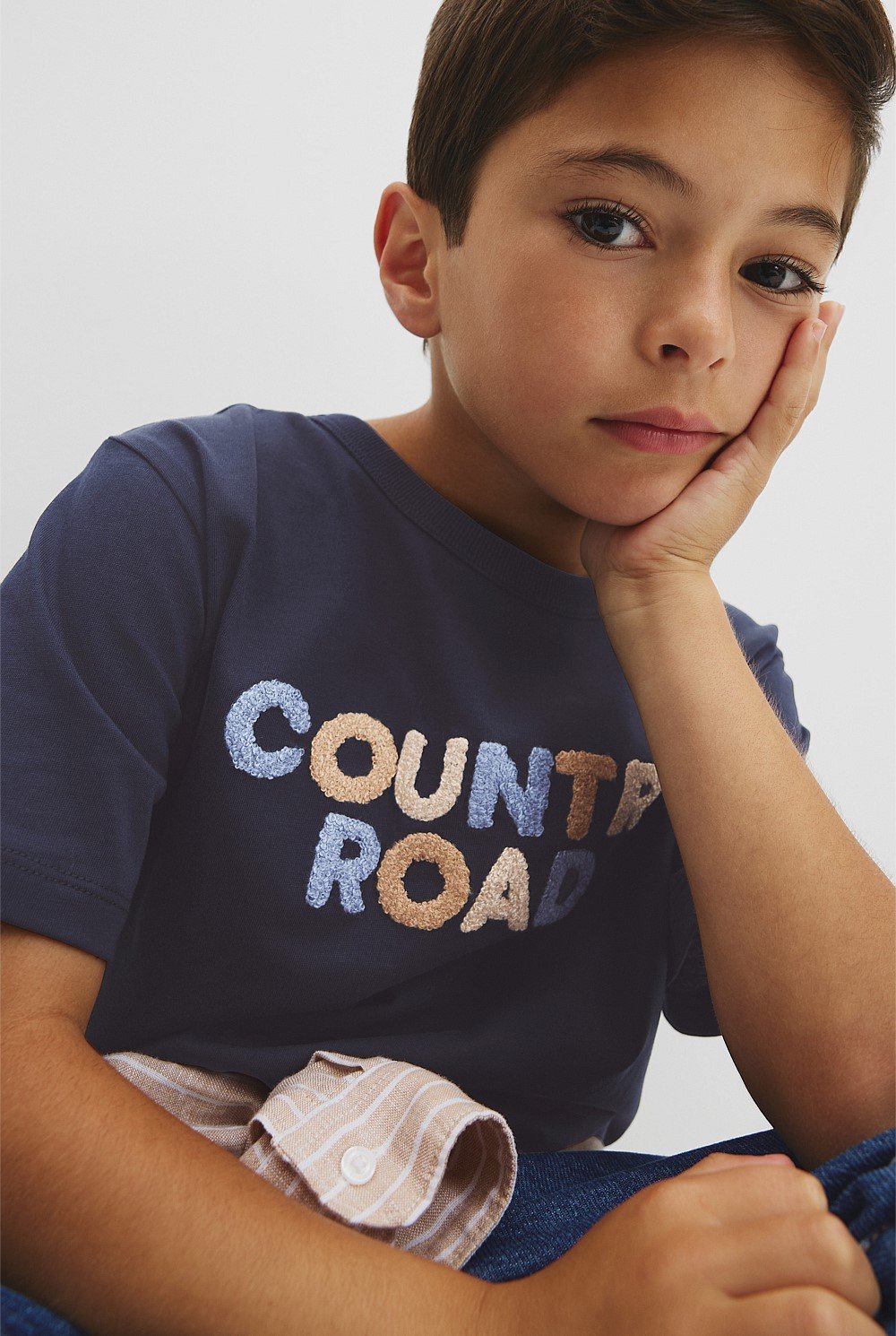 Organically Grown Cotton Boucle Logo T-Shirt