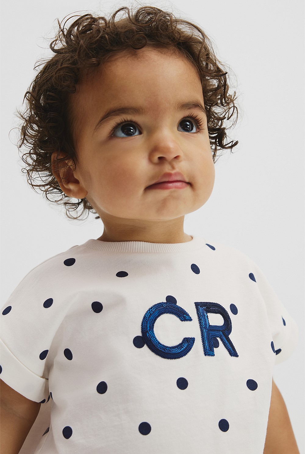 Organically Grown Cotton CR Sequin Logo T-Shirt