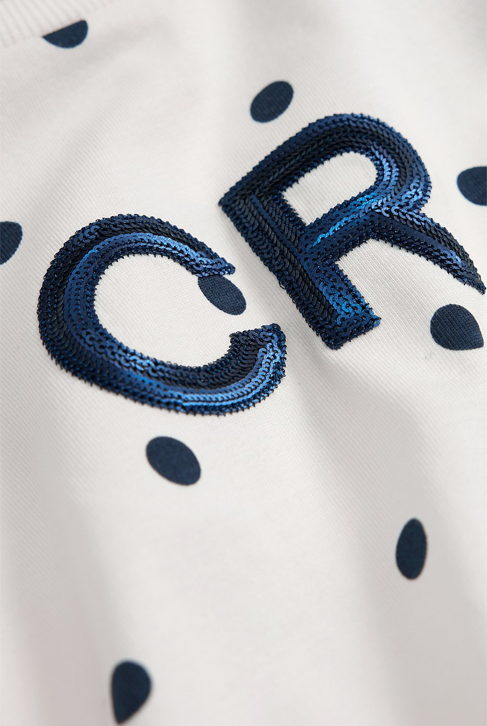 Organically Grown Cotton CR Sequin Logo T-Shirt