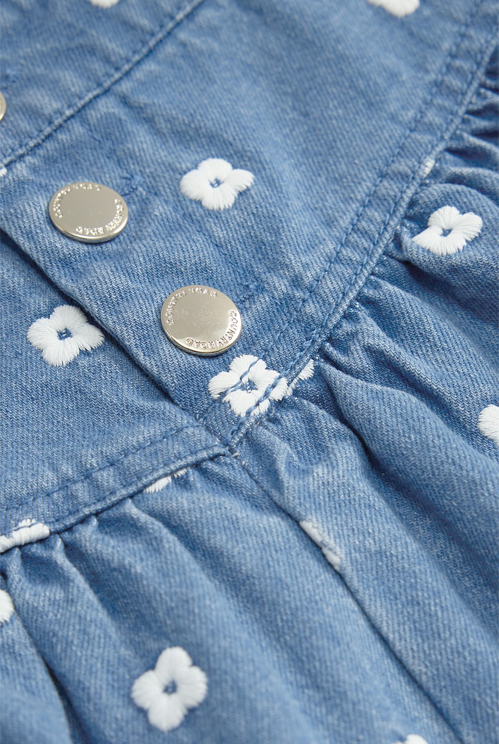 Spot Embroidered Denim Skirt
