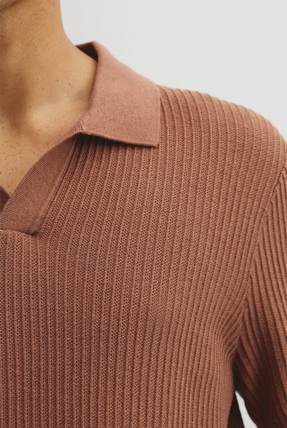 Short Sleeve Cotton Linen Knit Polo