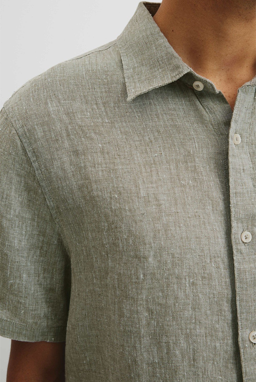 Organically Grown Linen Regular Fit Short Sleeve Shirt