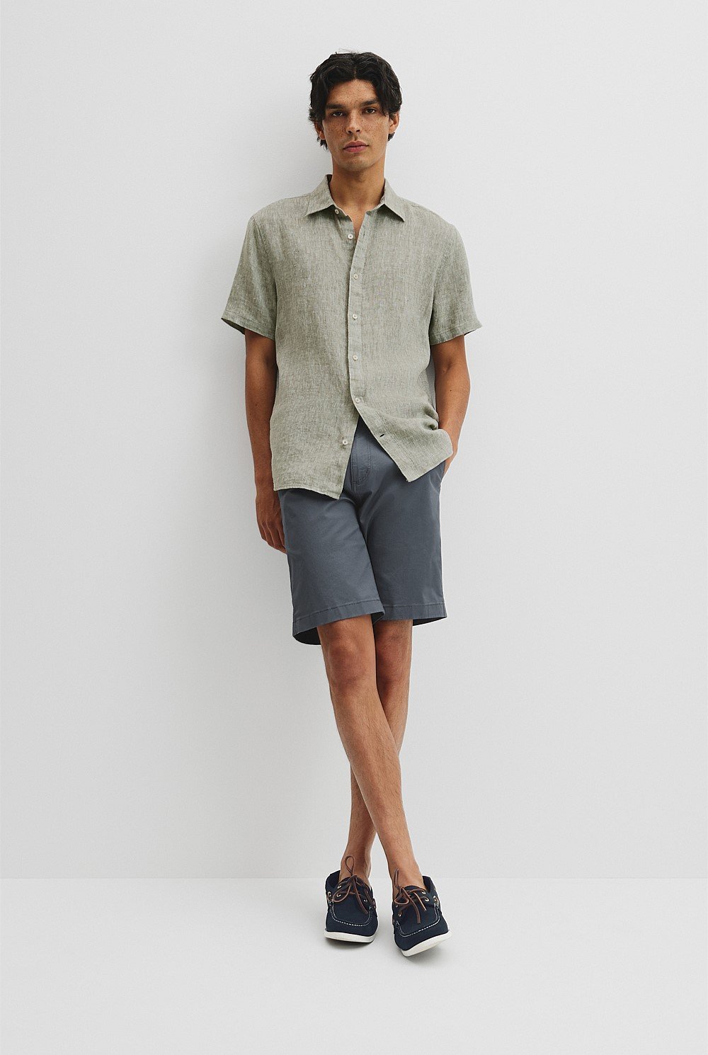 Organically Grown Linen Regular Fit Short Sleeve Shirt