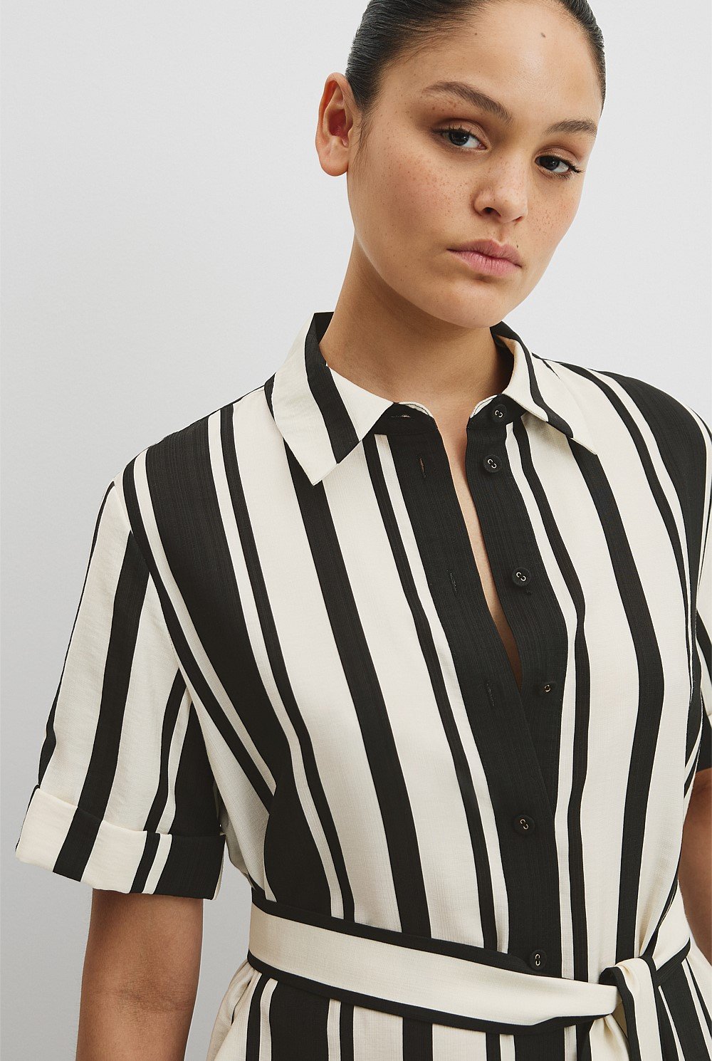 Stripe Midi Shirt Dress