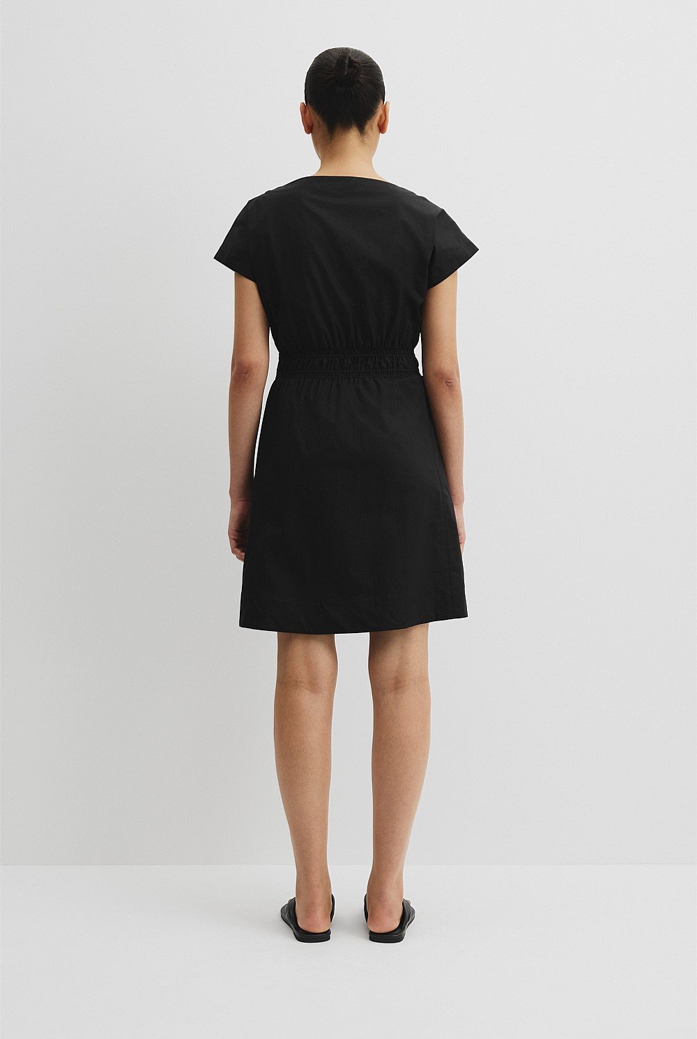 Australian Cotton Shirred Waist Mini Dress