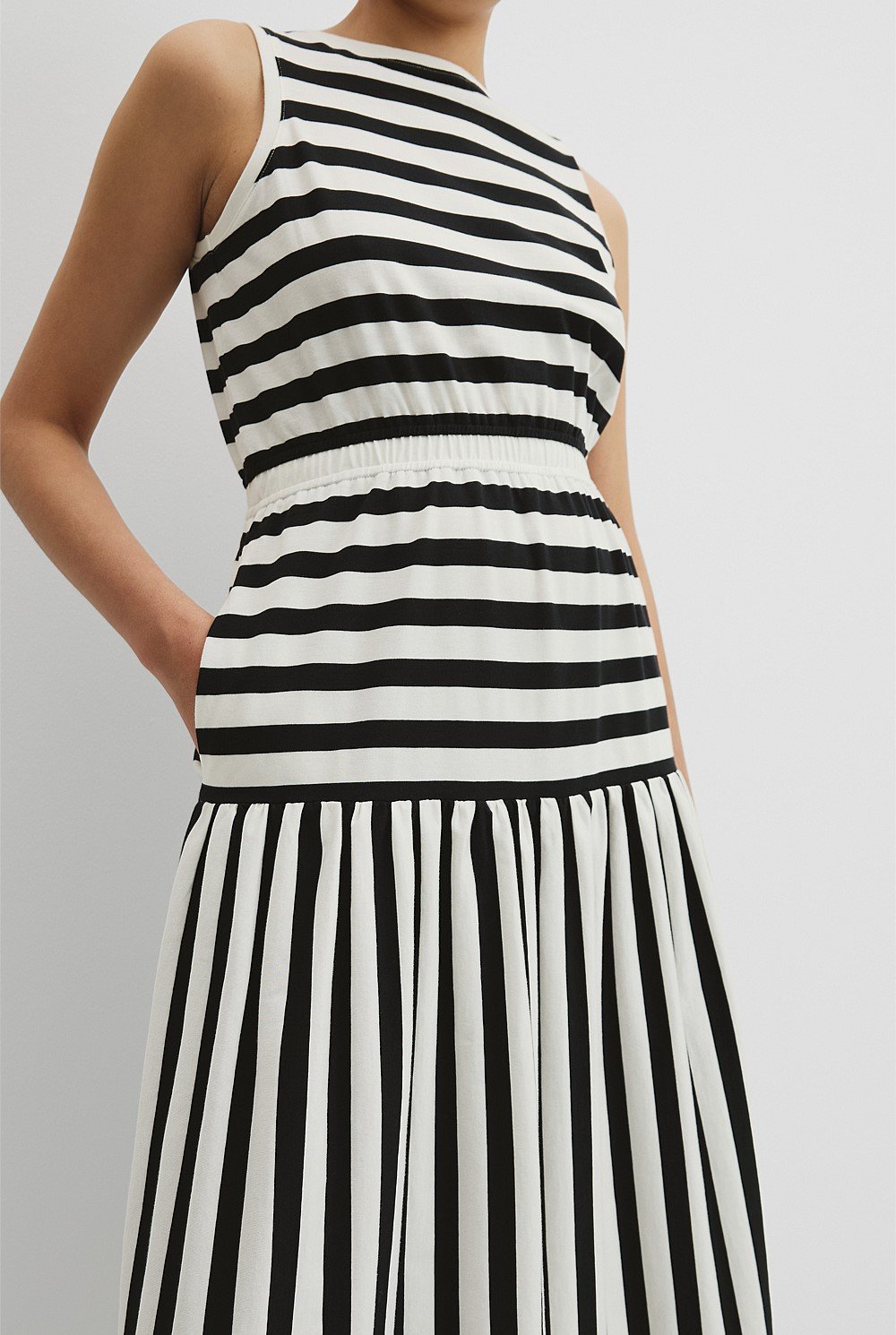 Australian Cotton Stripe Midi Tank Dress