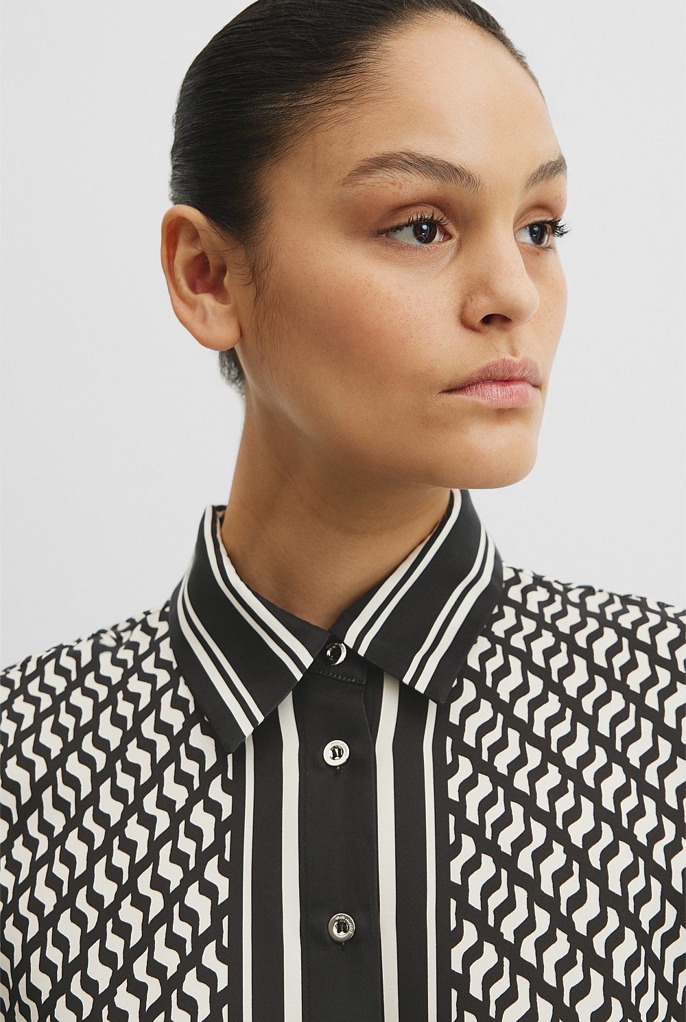 Print Short Sleeve Cupro Shirt