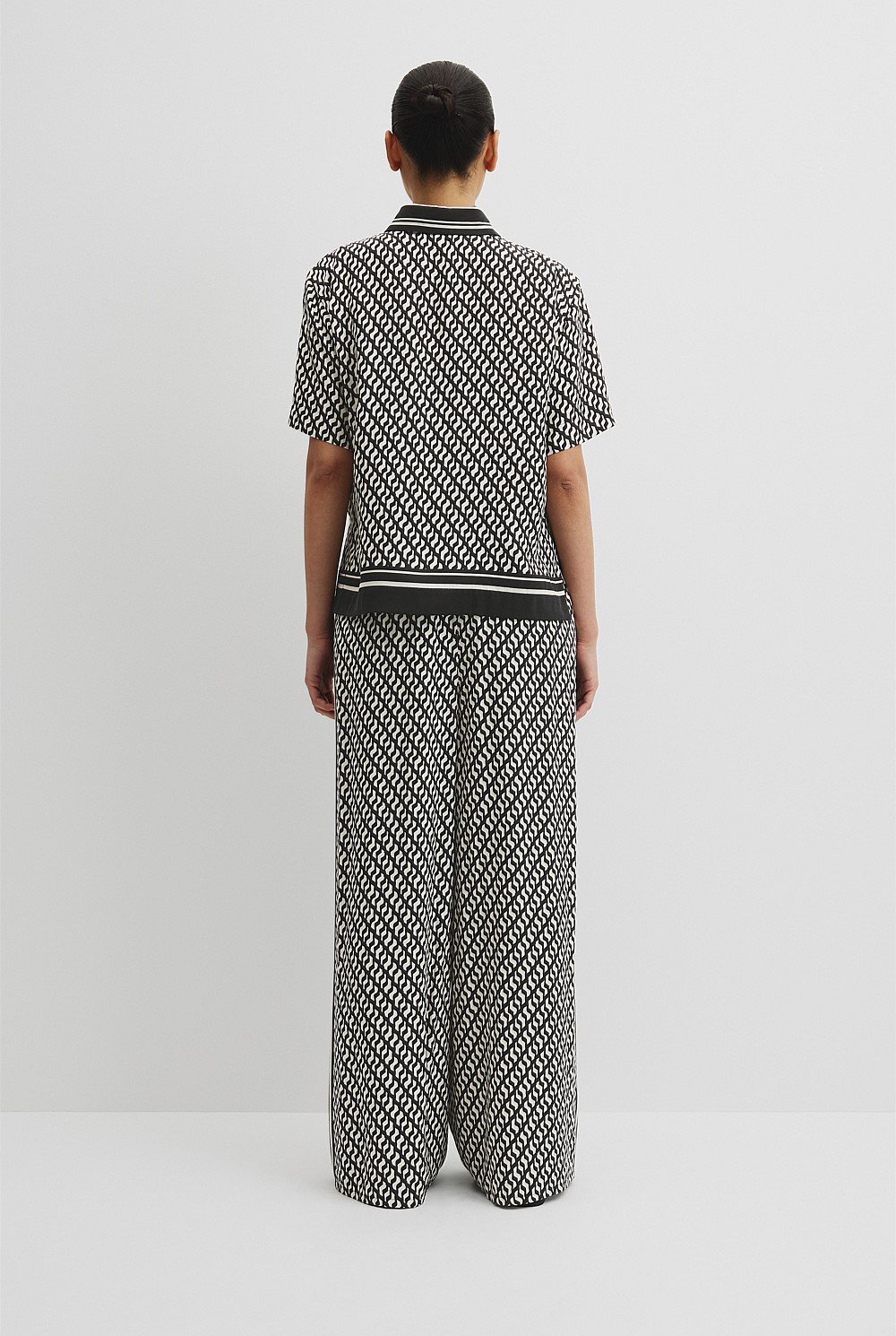 Print Short Sleeve Cupro Shirt