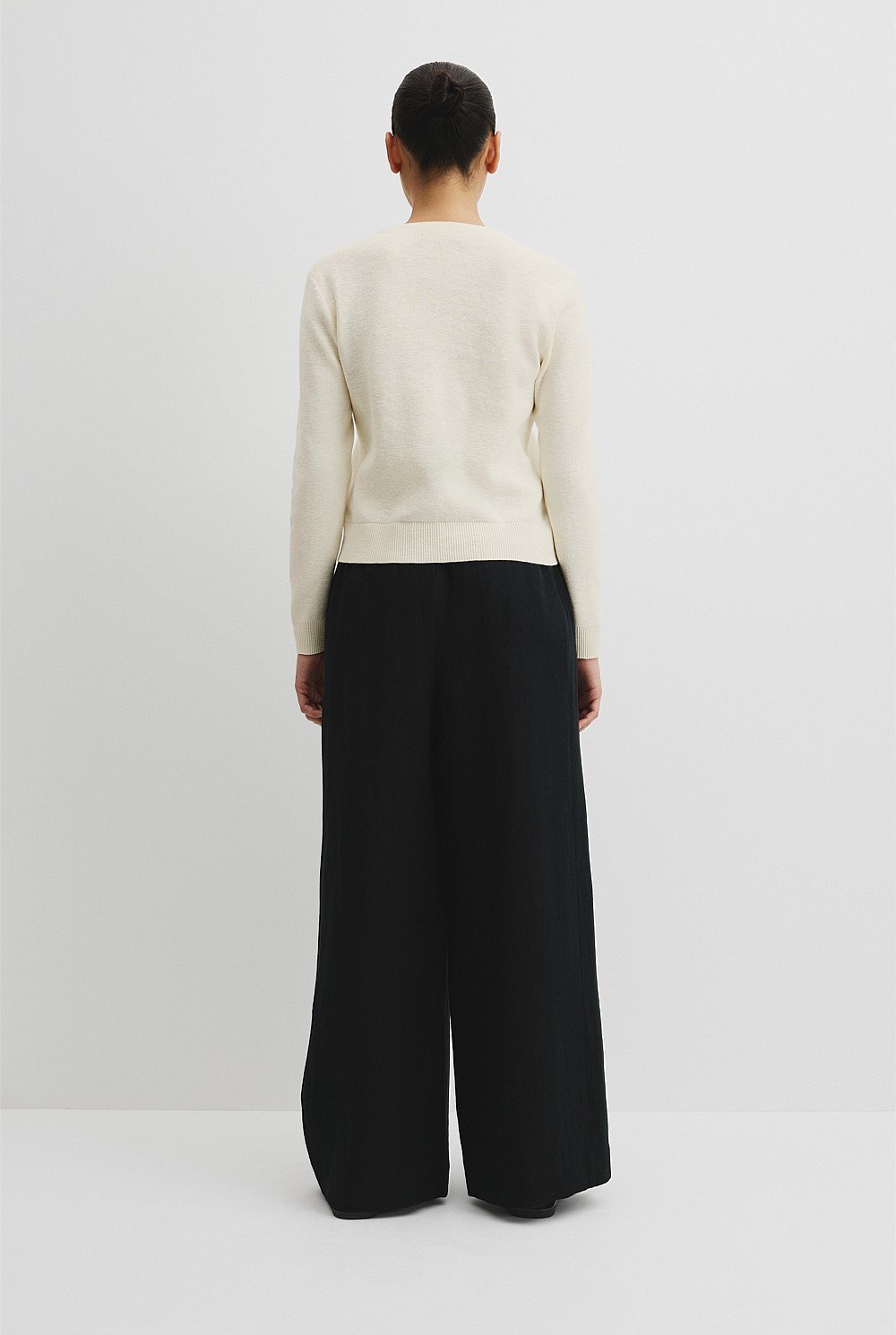 Organically Grown Cotton Linen Blend Knit Cardigan